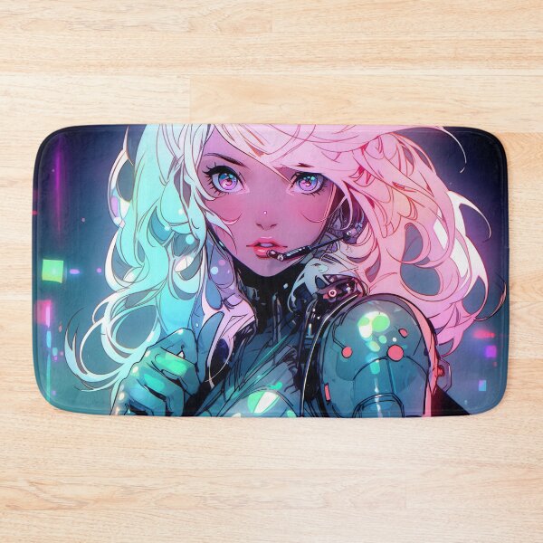 Item preview, Futuristic Neon Cyberpunk Fashion Anime Girl designed and sold by bubblegoth.