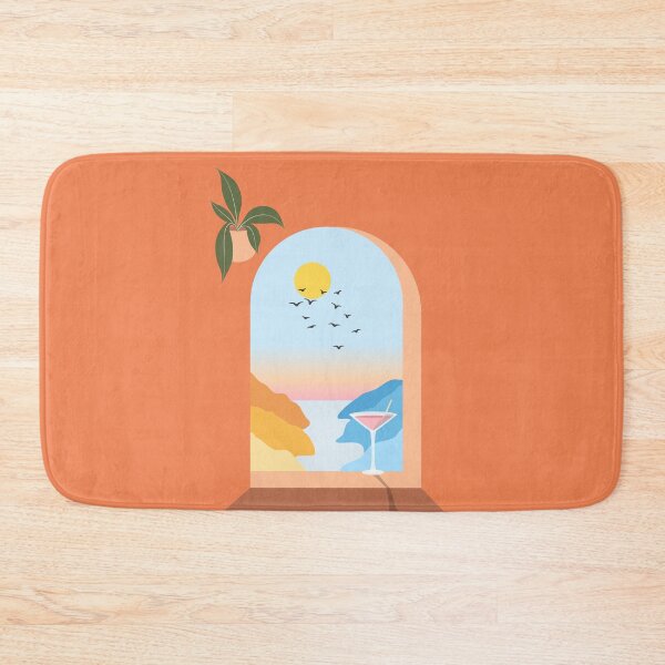Item preview, Mediterranean window scene ocean sunset designed and sold by Chigurena.