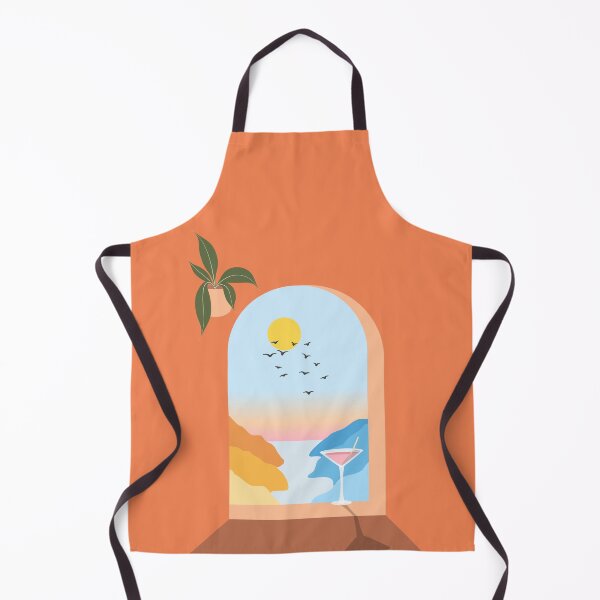 Item preview, Mediterranean window scene ocean sunset designed and sold by Chigurena.