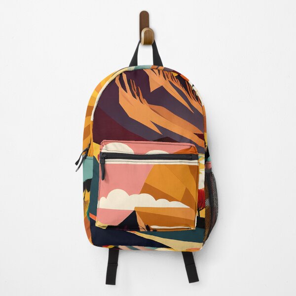Item preview, Mid Mod, Retro Mountain Sunset Landscape, Orange, Brown designed and sold by Prints and Lifestyle.