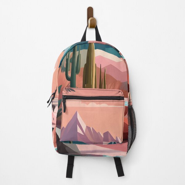 Item preview, Mid Mod, Retro Mountain Sunset Landscape, Peach, Cyan designed and sold by Prints and Lifestyle.