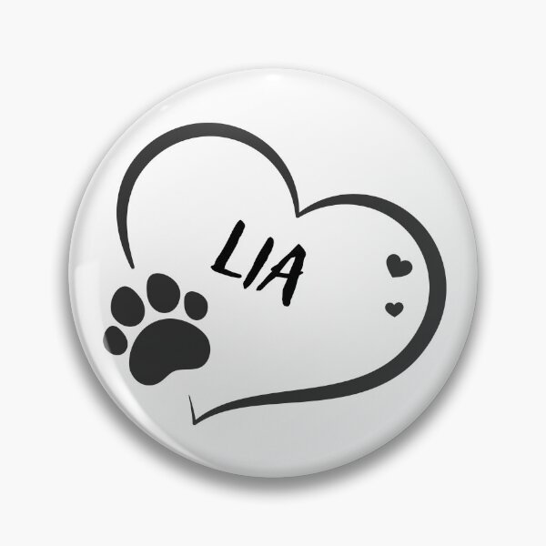 Item preview, Lia pet dog or cat name in a heart with a paw, great gift for dog or cat owners designed and sold by OCS1337.