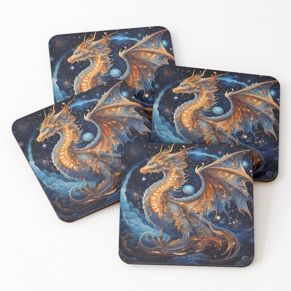 Item preview, Dragon art, Magic Blue Orange Dragon  designed and sold by fansyartdesign.