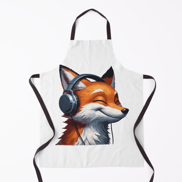 Item preview, Smiling musical fox wearing headphones designed and sold by TomFrontierArt.