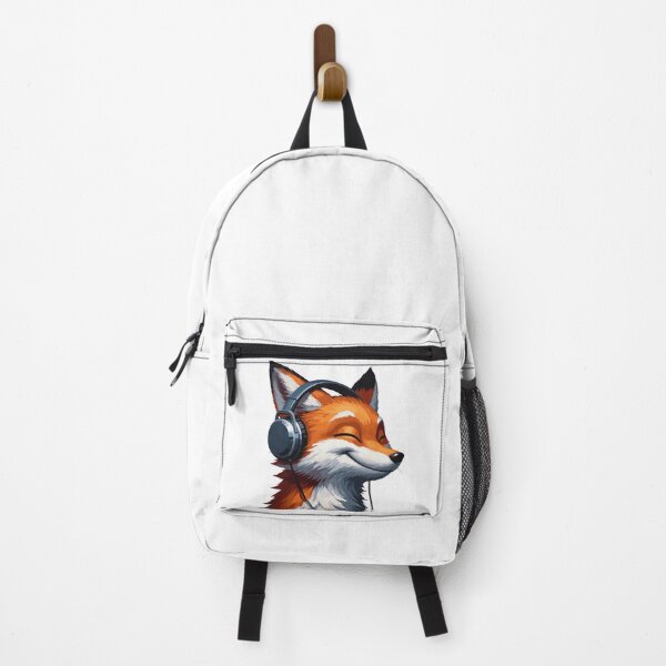 Item preview, Smiling musical fox wearing headphones designed and sold by TomFrontierArt.