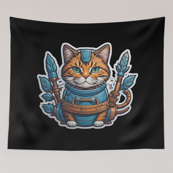 Item preview, Wild fighting cat designed and sold by cuatrilenio.