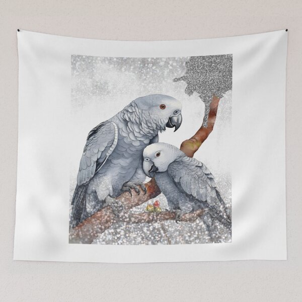 Item preview, Gift Dove Realistic Nature Trees Birds African Gray Parrot designed and sold by TRENDDREAMER ⭐⭐⭐⭐⭐.