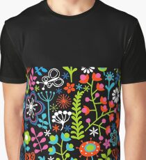 Insect and Flower Art Graphic T-Shirt