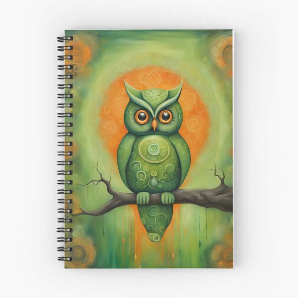 Item preview, Green Whimsical Owl Digital Painting designed and sold by SirenSeventyOne.