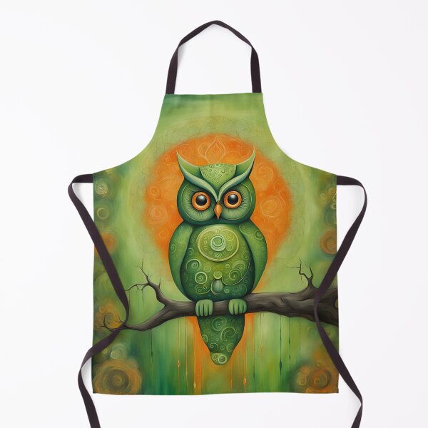 Item preview, Green Whimsical Owl Digital Painting designed and sold by SirenSeventyOne.