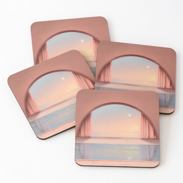 Item preview, Surrealistic indoor space with pool digital art, relaxing, pink tones designed and sold by Clara  Memmoli.