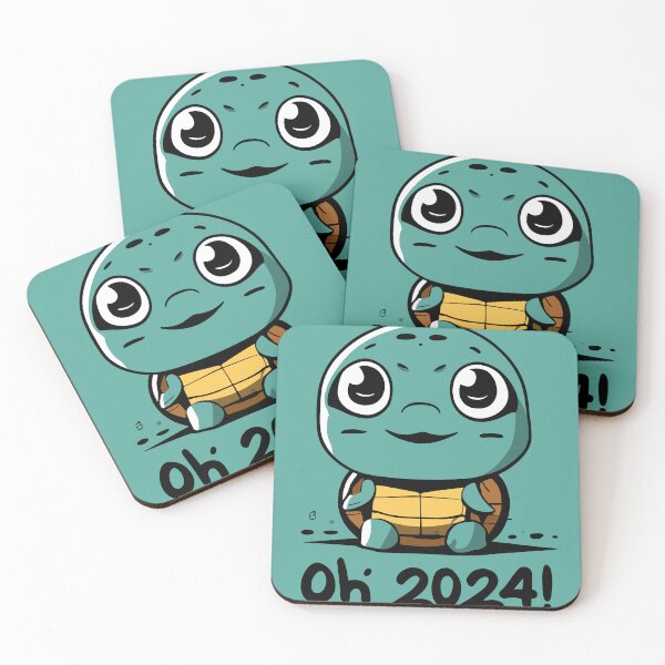 Item preview, "Oh it's 2024" Green Turtle New Year Artwork designed and sold by Collision19.