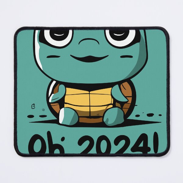 Item preview, "Oh it's 2024" Green Turtle New Year Artwork designed and sold by Collision19.