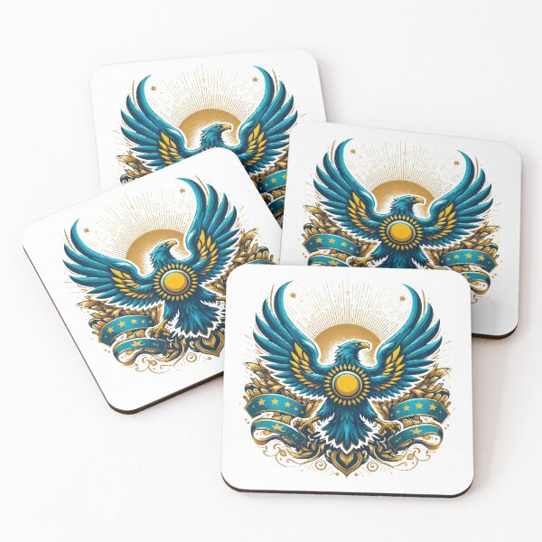 Item preview, Kazakhstan eagle coat of arms flag gift designed and sold by Pineapple-Tree.