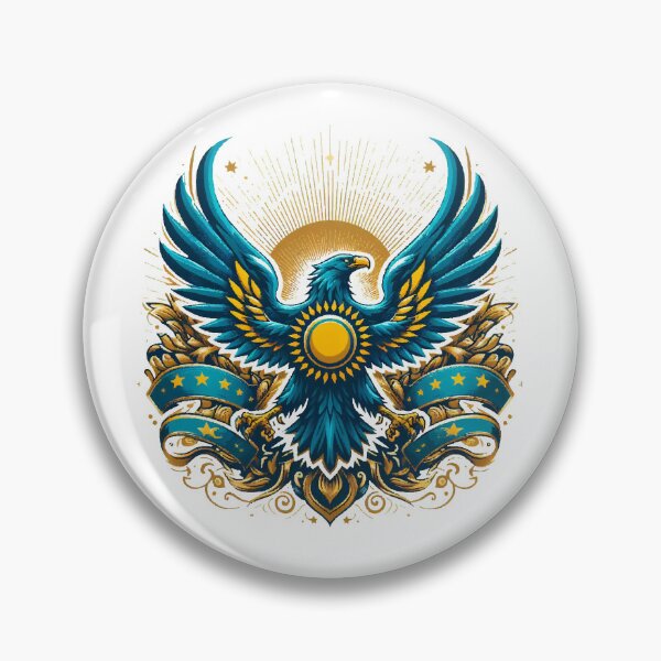 Item preview, Kazakhstan eagle coat of arms flag gift designed and sold by Pineapple-Tree.