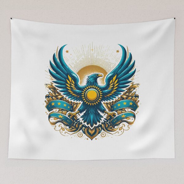 Item preview, Kazakhstan eagle coat of arms flag gift designed and sold by Pineapple-Tree.
