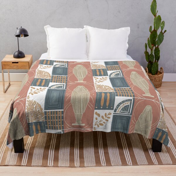 Item preview, boho style traditional Hellenic fabric pattern design designed and sold by ironpalette.