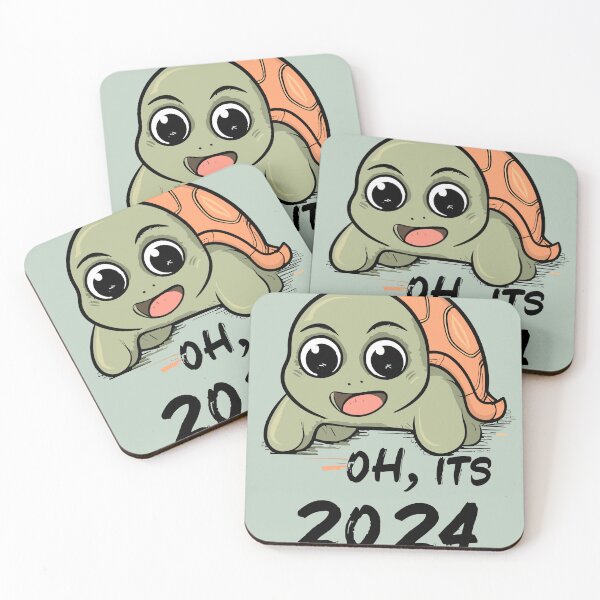 Item preview,  "Oh it's 2024" Green Turtle New Year Artwork designed and sold by Collision19.