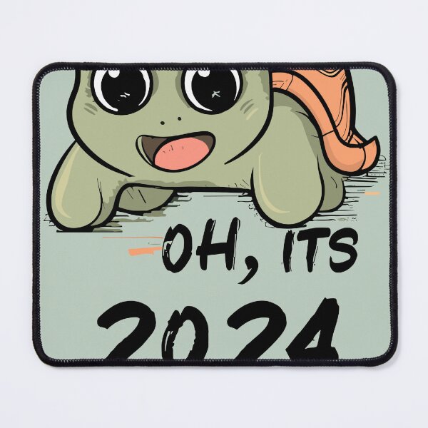 Item preview, "Oh it's 2024" Green Turtle New Year Artwork designed and sold by Collision19.