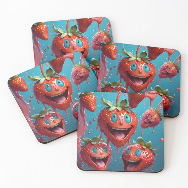 Item preview, Funny Strawberry Smiley Face Pattern designed and sold by TheArtOfPat.