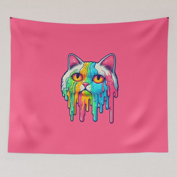 Item preview, Colorful melting cat designed and sold by ShreefelDesigns.