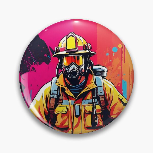 Item preview, Bravery in Colors: A Firefighter's Vibrant Stand designed and sold by ArtComixHaven.