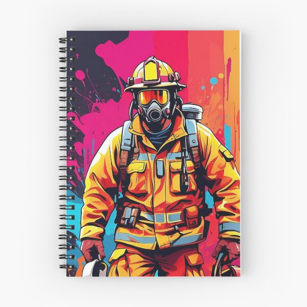 Item preview, Bravery in Colors: A Firefighter's Vibrant Stand designed and sold by ArtComixHaven.