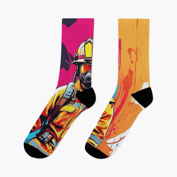 Item preview, Bravery in Colors: A Firefighter's Vibrant Stand designed and sold by ArtComixHaven.