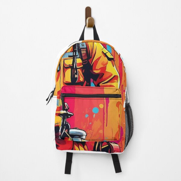 Item preview, Bravery in Colors: A Firefighter's Vibrant Stand designed and sold by ArtComixHaven.