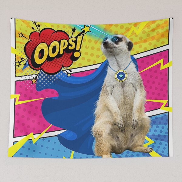 Item preview, Superhero Meerkat -Colorful Mayhem designed and sold by HausKatz.