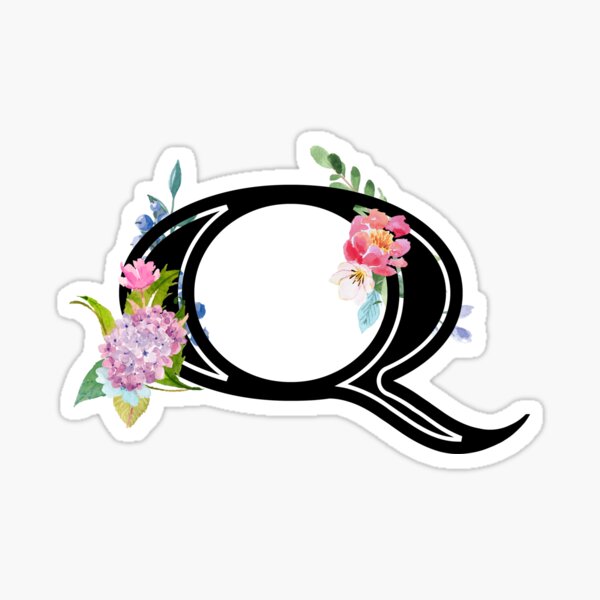 Item preview, Watercolor Floral Letter Q designed and sold by Grafixmom.