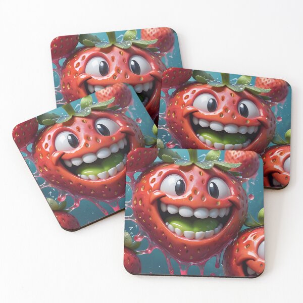 Item preview, Funny Strawberry Smiley Face Pattern designed and sold by TheArtOfPat.