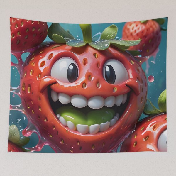 Item preview, Funny Strawberry Smiley Face Pattern designed and sold by TheArtOfPat.