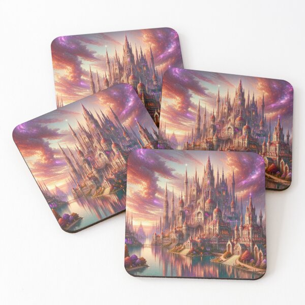 Item preview, Purple Red Kingdom Cityscape designed and sold by imagi-naition.