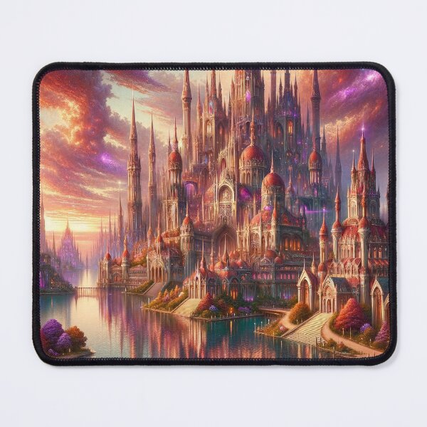 Item preview, Purple Red Kingdom Cityscape designed and sold by imagi-naition.