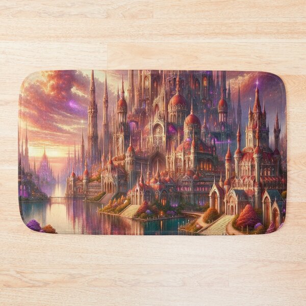 Item preview, Purple Red Kingdom Cityscape designed and sold by imagi-naition.