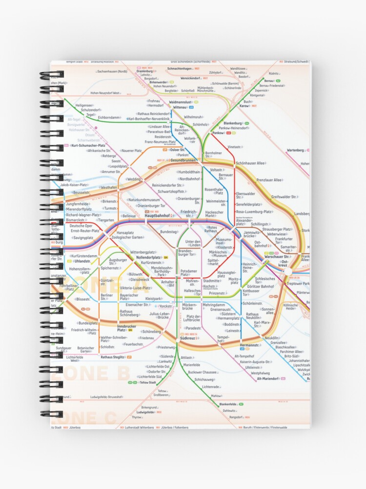 Thumbnail 1 von 3, Spiralblock, Der neue Liniennetzplan für Berlin (10. Dezember 2023) designt und verkauft von Pasha Omelekhin.