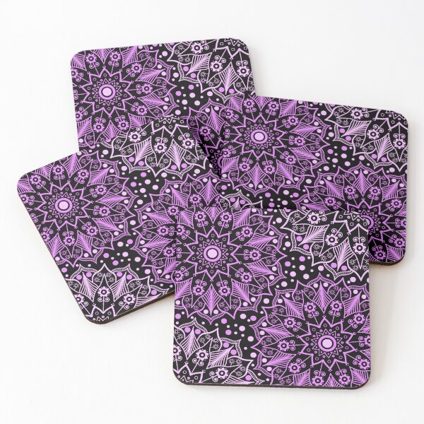 Item preview, Pink Mandala Pattern on Black Cute Bohemian designed and sold by humnoo.