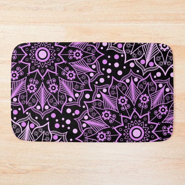 Item preview, Pink Mandala Pattern on Black Cute Bohemian designed and sold by humnoo.
