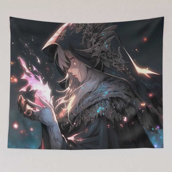 Item preview, Mystical Dark Fantasy Sorceress Anime Girl designed and sold by bubblegoth.