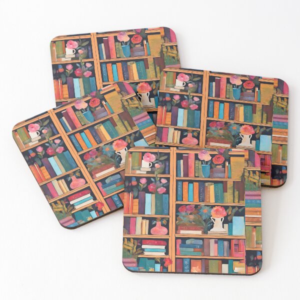 Item preview, Eclectic Bookshelf Pattern With Florals designed and sold by echowood26.