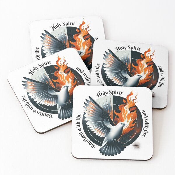 Item preview, Baptized with the Holy Spirit and with Fire, Dove art designed and sold by Faithloveshop.