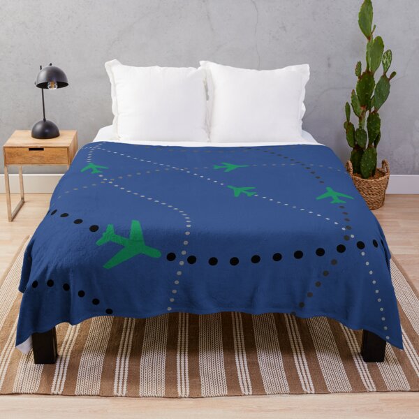 Item preview, "Air-O-Plane 2" - Blue, Skies, Airplane, Flight, Flying, Sky, Dots, Fun, Green, Grass designed and sold by CanisPicta.
