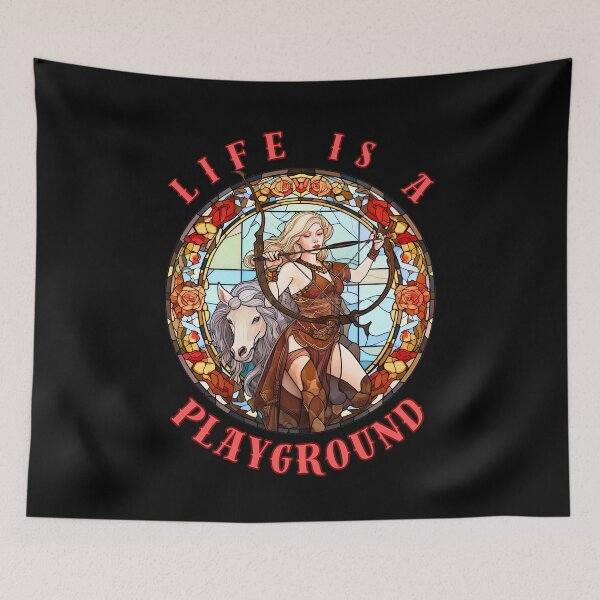 Item preview, Life Is A Playground. sagittarius lovers designed and sold by ZodiacWonders.