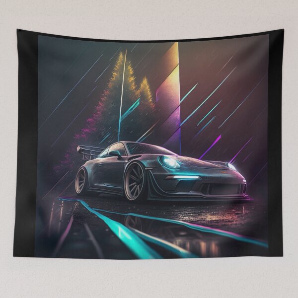 Item preview, Luminous GT3 Abstract: Porsche-Inspired Neon Art designed and sold by iQuorra.