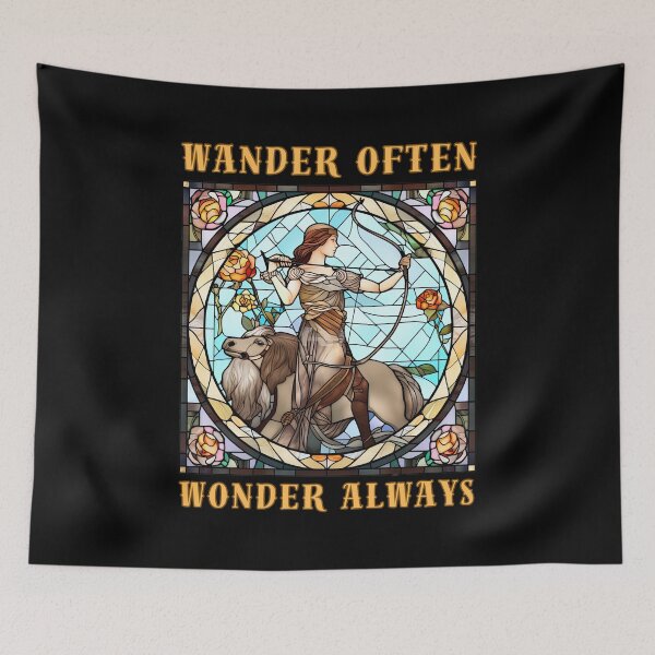 Item preview, Wander Often, Wonder Always. sagittarius sign designed and sold by ZodiacWonders.