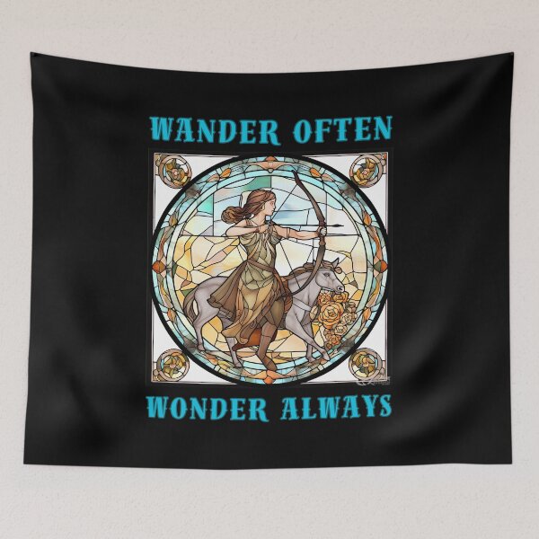 Item preview, Wander Often, Wonder Always. sagittarius quote designed and sold by ZodiacWonders.
