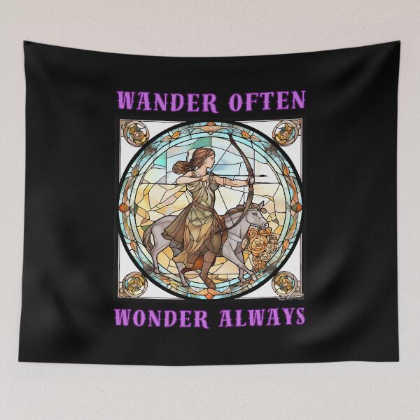 Item preview, Wander Often, Wonder Always. sagittarius astrological sign designed and sold by ZodiacWonders.