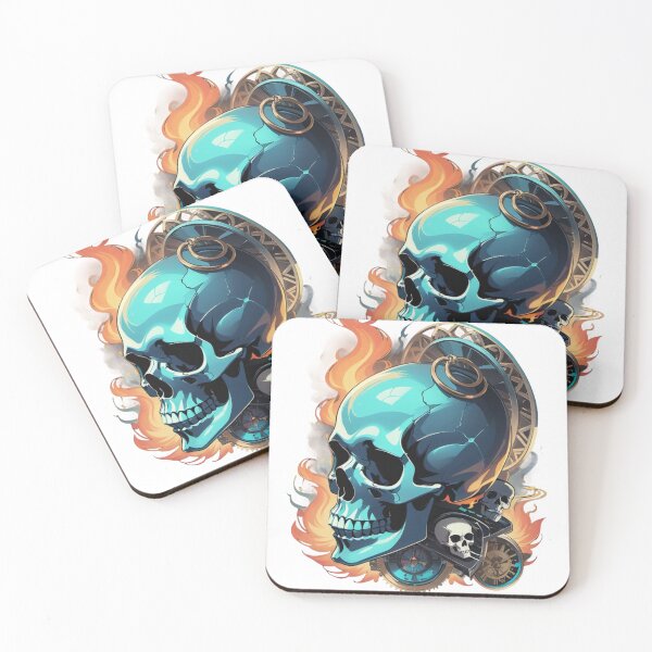 Item preview, Graffiti design of blue skull and fire designed and sold by Planet Designs.