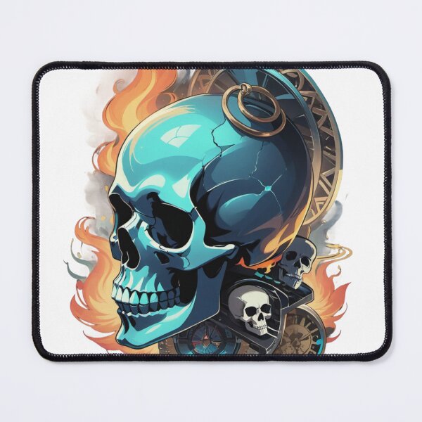 Item preview, Graffiti design of blue skull and fire designed and sold by Planet Designs.